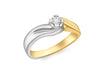 Diamond Twisted Ring 18ct 2-Colour Gold