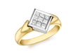 18ct 2-Colour Gold 0.50ct Princess Cut Diamond Ring
