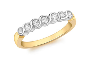 Diamond 7-Stone Eternity Ring 18ct 2-Colour Gold