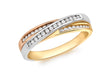 Gold Diamond Russian Ring 18ct 3-Colour9