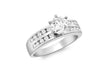 Solitaire CZ Stone Set Ring 18ct White Gold 