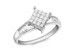 Baguette Cut Diamond Invisible Set Ring 18ct White Gold