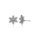 Sterling Silver 0.01ct Snowflake Stud Earrings Hand-Set with Diamond Accents