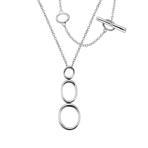 Oval Link Necklace Hand-Set With Diamond Accent