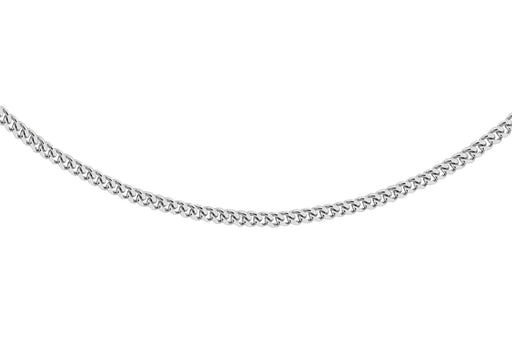 Sterling Silver Rhodium Plated 1.2mm Curb Chain 46m/18"9