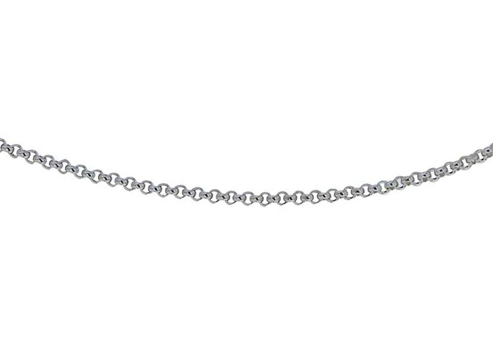Sterling Silver Rhodium Plated 1.2mm Adjustable Belcher  Chain 41m/16"-46m/18"9