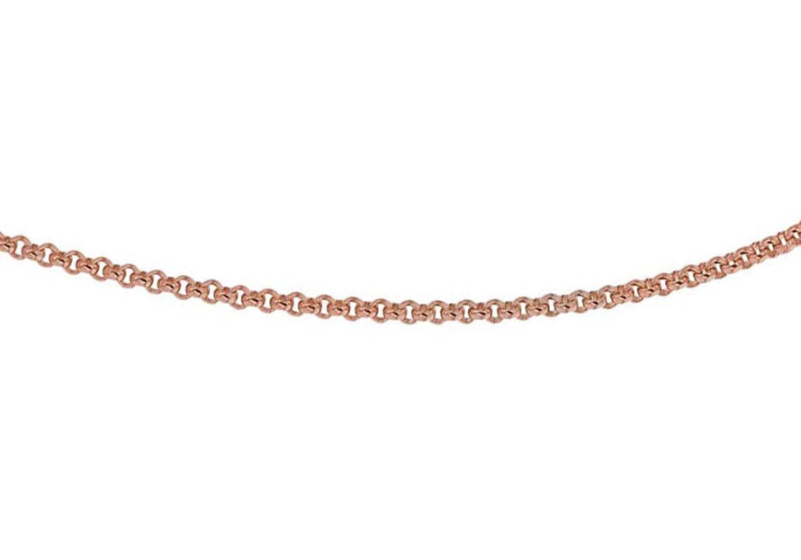 Sterling Silver Rose Gold Plated 1.2mm Adjustable Belcher  Chain 41m/16"-46m/18"9
