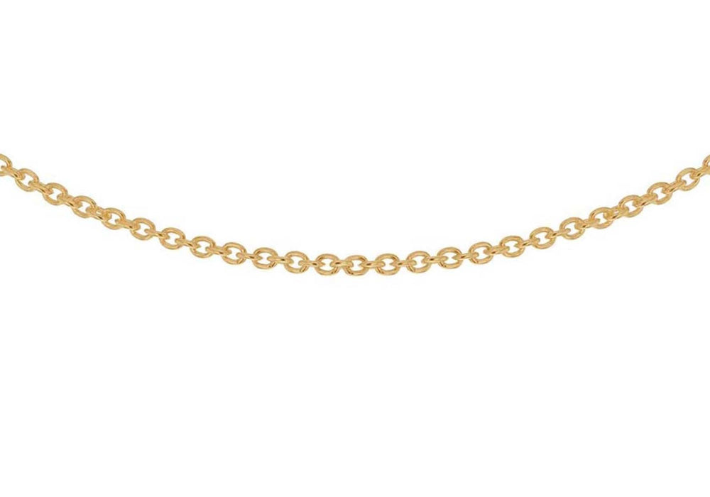 Sterling Silver Yellow Gold Plated 1.3mm Trace Chain 46m/18"9