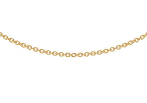 Sterling Silver Yellow Gold Plated 1.3mm Trace Chain 46m/18"9