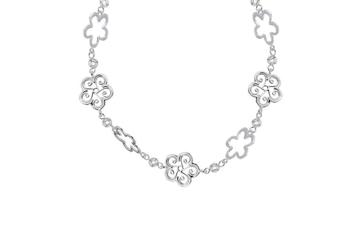 Sterling Silver Cutout Filigree Flower Necklace