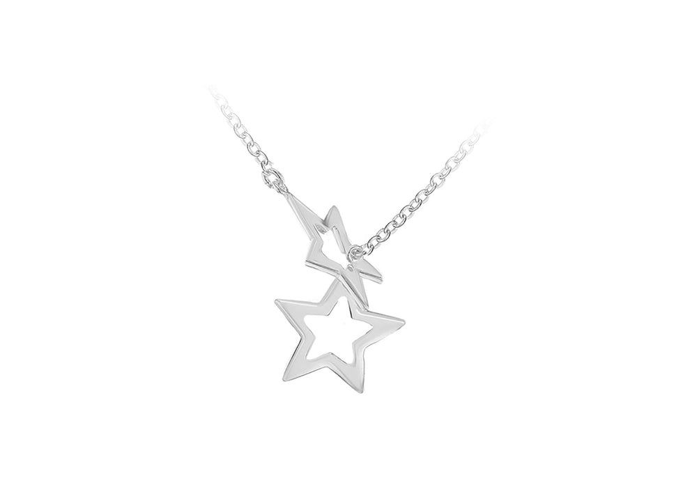 Sterling Silver Linked Stars Necklace  47m/18.5"9