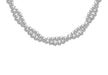 Sterling Silver Rhodium Twist Ball Chain Necklace 