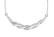 Sterling Silver Rhodium Plated Twist Bar Necklace  46m/18"9