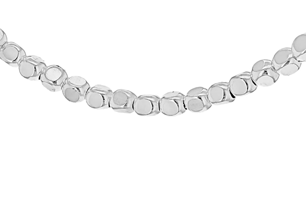SILVER 6902 SQUARE BEADS 18"9