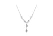 Sterling Silver Rhodium Plated Diamond Slip Necklace 