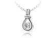 Sterling Silver Rhodium Plated Zirconia  Knot Pendant on Adjustable Chain Necklace  41m/16" - 46m/18"9