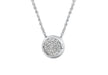Sterling Silver Rhodium Plated Zirconia  Disc Pendant on Adjustable Chain Necklace  41m/16" - 46m/18"9