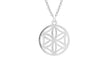 Sterling Silver Rhodium Plated Daisy Design Disc Pendant on Adjustable Chain Necklace  48m/18" - 51m/20"9