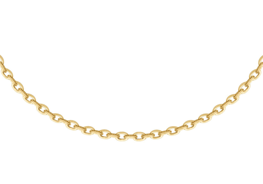 Sterling Silver Yellow Gold Plated Adjustable Trace Chain 46m/18" - 51m/20"9