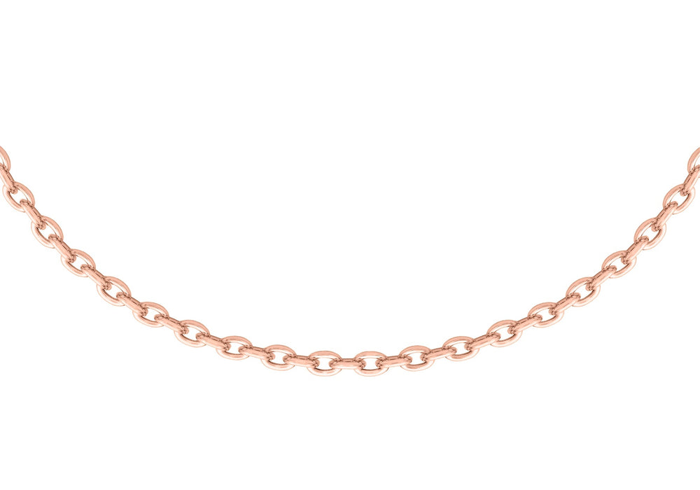Sterling Silver Rose Gold Plated Adjustable Trace Chain 46m/18" - 51m/20"9