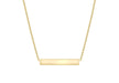 Horizontal Bar Necklace Sterling Silver Yellow Gold Plated 