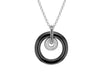 Sterling Silver Rhodium Plated and RCuthenium 2 Rings Necklace  46m/18"9
