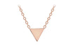 Sterling Silver Rose Gold Plated 8mm x 6mm Triangle Necklet 46m/18"9
