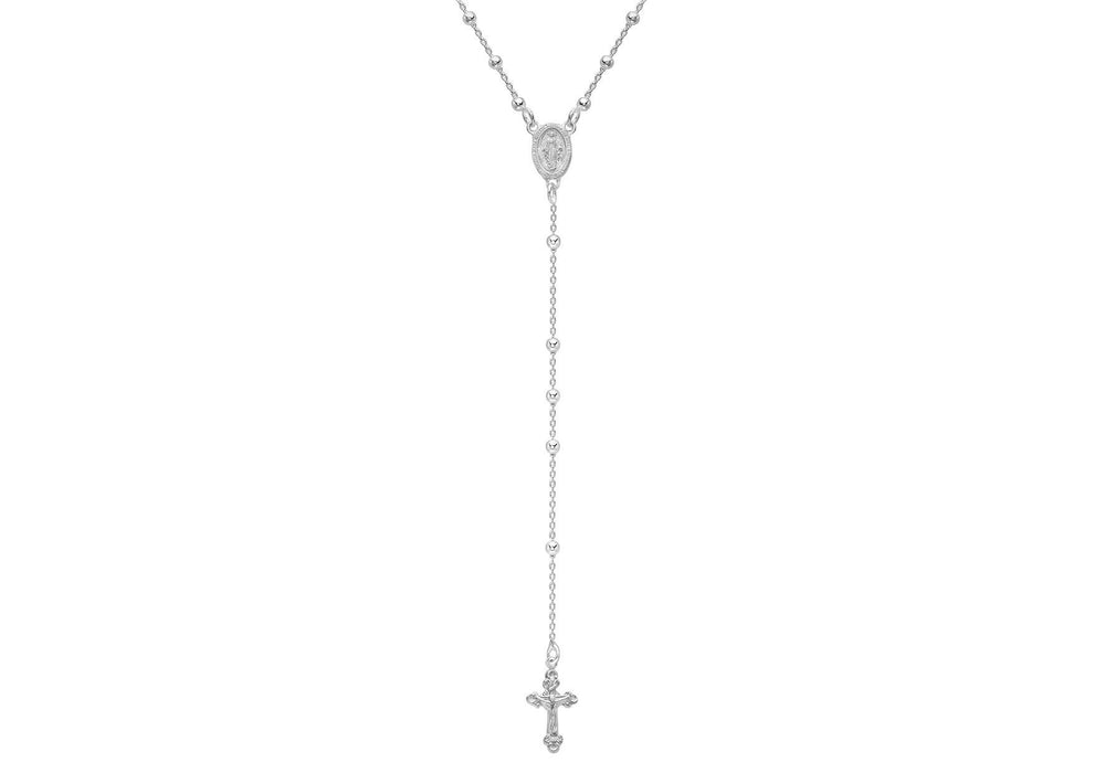 Sterling Silver Ball Rosary & Clasp 