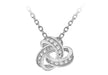 Sterling Silver Rhodium Plated Zirconia  13mm Knot Adjustable Necklace  43m/17"-46m/18"9