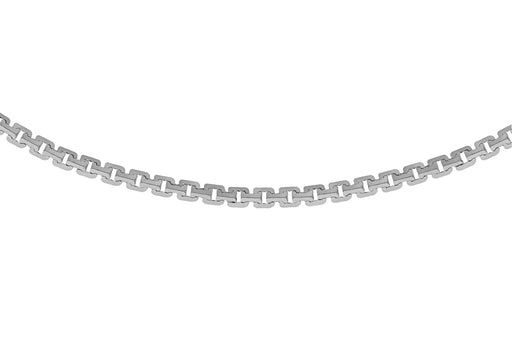 Sterling Silver Rhodium Plated Boston Link Chain 46m/18"9