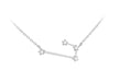 Sterling Silver Rhodium Plated Zirconia Set Aries Star Constellation  Necklace