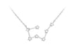 Sterling Silver Rhodium Plated Stone Set Taurus Star Constellation  Necklace