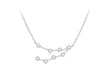 Sterling Silver Rhodium Plated Stone Set apriorn Star Constellation  Necklace