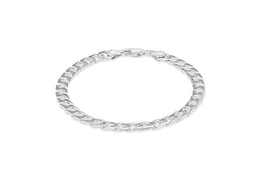 Sterling Silver Flat Square Curb Bracelet 20m/8"9