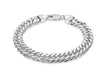 Sterling Silver Diamond Cut Double Curb Bracelet 20m/8"9