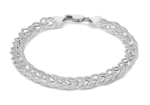 Sterling Silver Double Link Curb Bracelet 20m/8"9