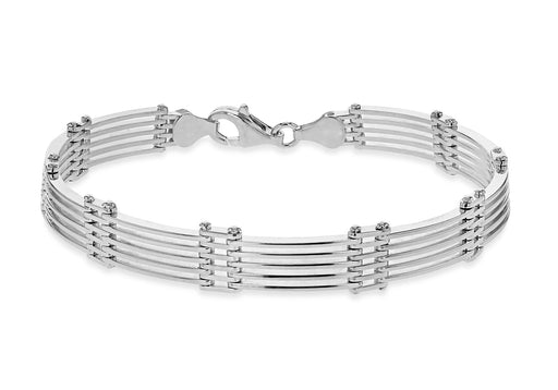 Sterling Silver 5 Bar Flexible Link Bracelet 20m/8"9
