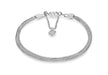 Sterling Silver Rhodium Plated 3-Strand Poporn & Snake Chain Magnetic  lasp Bracelet 19m/7.5"9