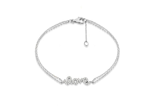 Sterling Silver Zirconia  'Love' Bracelet 19m/7.5"9