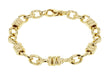 Sterling Silver Yellow Gold Plated Oval Rings Link Bracelet 