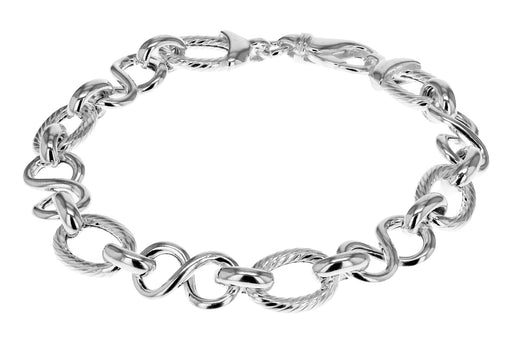 Sterling Silver Figure 8 Textured Belcher  Bracelet 20m/8"9
