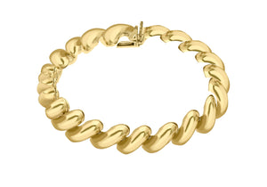 Sterling Silver Yellow Gold Plated San Marco Bracelet 19m/7.5"9