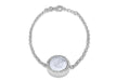 Sterling Silver Rhodium Plated Zirconia  Floating Heart Locket Adjustable Bracelet 