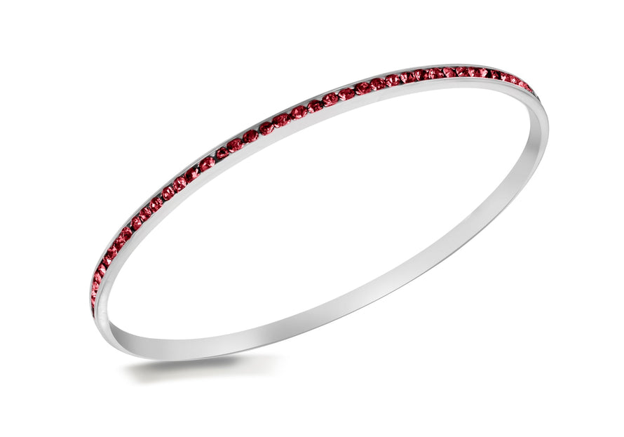 Sterling Silver Red Crystal Bangle