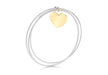 9ct Gold Heart Charm and Sterling Silver Triple Bangle