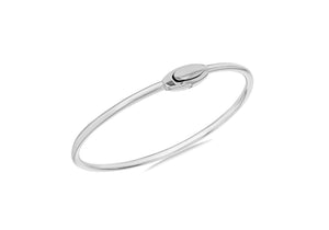 Sterling Silver Rhodium Plated Flexible Bangle