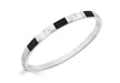 Sterling Silver Onyx and Mother of Pearl Bangle