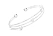 Sterling Silver 3-Row Heart Torque Bangle