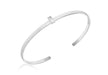 Sterling Silver White Tapered Baguette Cut Zirconia  uff Bangle