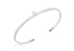 Sterling Silver Marquise Zirconia  Torque Bangle